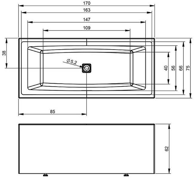 Ванна акриловая Riho Still Square Elite 170x75 L (BD1400500000000) левая 282091 фото