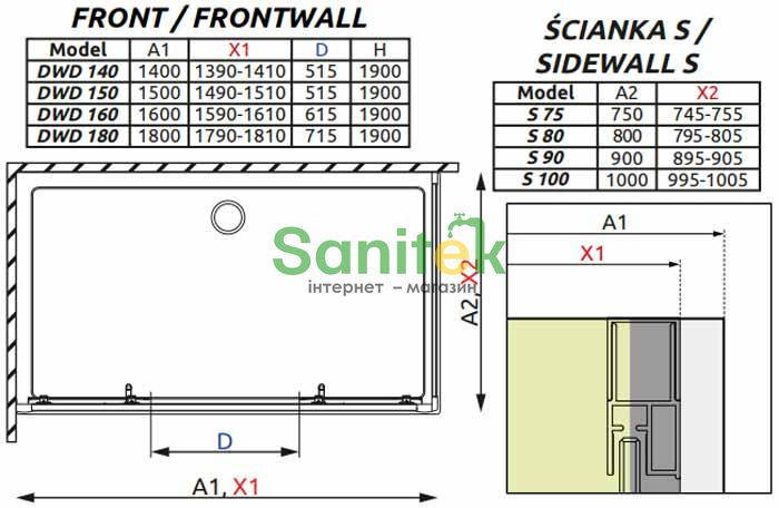 Душевая кабина Radaway Premium Plus DWD+S 150x90 (33393-01-01N+33403-01-01N) профиль хром/стекло прозрачное 265208 фото