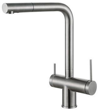 Змішувач для кухні Fabiano FKM 31.14 S/Steel Inox з підключенням питної води (8231.401.0711) нержавіюча сталь 324826 фото