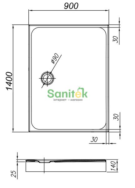 Душовий піддон Kolpa-San Salsa 140x90 (534839) 251511 фото