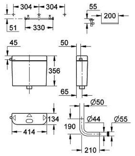 Бачок для унітазу Grohe 37355SH0 бічне підведення (пластик) 136933 фото