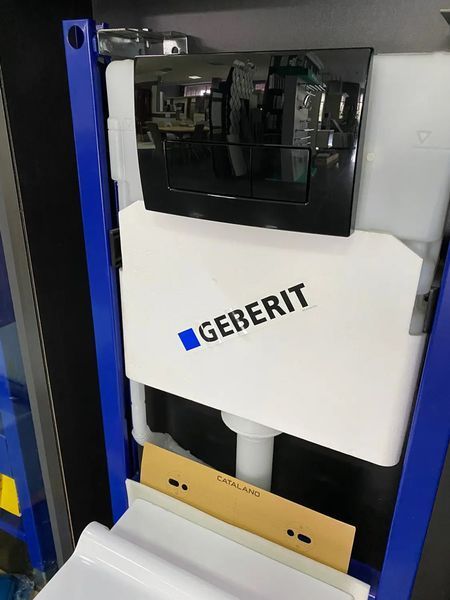 Інсталяція для унітазу Geberit Duofix Basic Delta 458.103.00.1 4в1 (клавіша Delta 50 чорний глянець) 693272 фото