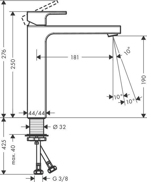 Смеситель для умывальника Hansgrohe Vernis Shape 71591670 (чёрный матовый) 491652 фото