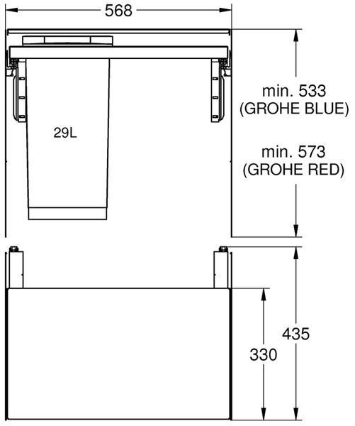 Система сортировки отходов Grohe 40980000 (29л) 354766 фото