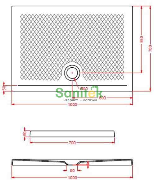 Душевой поддон ArtCeram Texture 100x70 (PDR018 15;00) серый оливковый 221783 фото