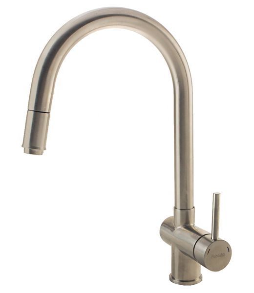 Смеситель для кухни Fabiano FKM 47P S/Steel Inox с душем (нержавеющая сталь) 247413 фото