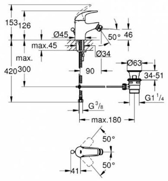 Змішувач для біде Grohe Start Curve 23766000 (хром) 491218 фото