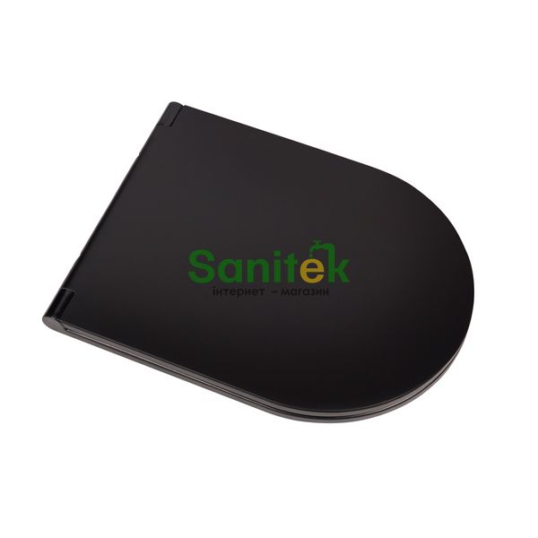 Унитаз-компакт Qtap Robin Rimless (QT13222141ARMB) с сиденьем Slim Soft-close (чёрный мат) 477905 фото