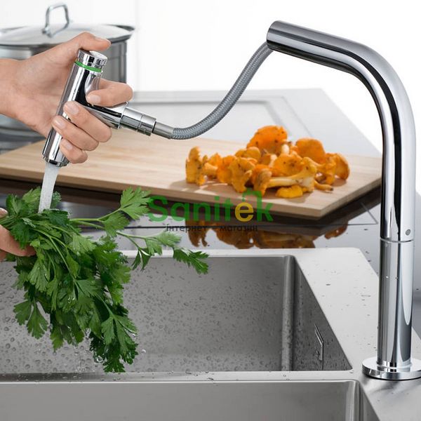 Змішувач для кухні Hansgrohe Metris Select M71 200 73804000 з душем на 2 отверстия (хром) 304869 фото