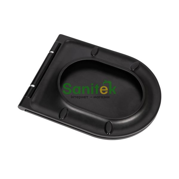 Унитаз-компакт Qtap Robin Rimless (QT13222141ARMB) с сиденьем Slim Soft-close (чёрный мат) 477905 фото