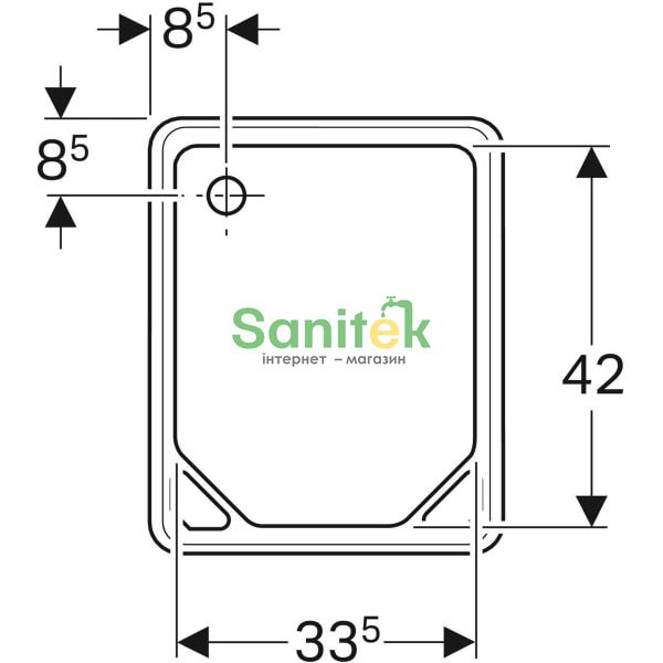 Умивальник Geberit Publica 48x39 см 108000000 для ніг (без отвору та переливу) 278394 фото