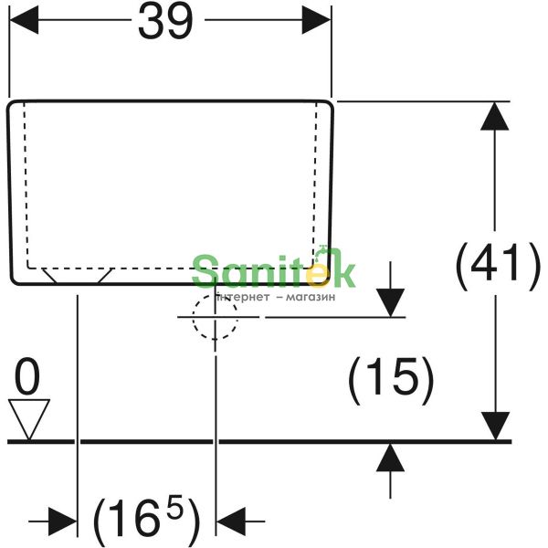 Умивальник Geberit Publica 48x39 см 108000000 для ніг (без отвору та переливу) 278394 фото