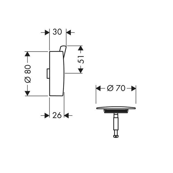 Накладка для сифона на ванну Hansgrohe Flexaplus 58312670 (чёрный матовый) 428142 фото