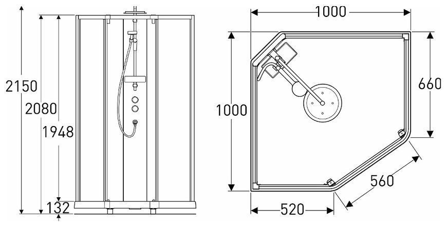 Душевая кабина Ido Showerama 10-5 Comfort 100x100 (558.473.00.1) белый профиль/стекло прозрачное с поддоном 262274 фото