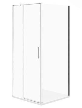 Душова кабіна Cersanit Moduo 90x90 (S162-005+S162-008) хромований профіль/скло прозоре ліва 547304 фото