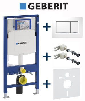 Инсталляция для унитаза Geberit Duofix Sigma 111.300.00.5 4в1 (клавиша Sigma 30 белый/хром/белый) 692925 фото