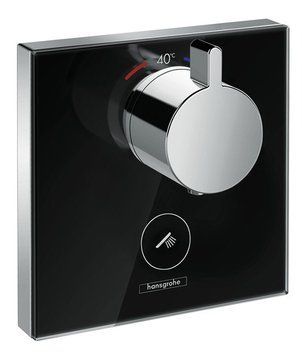 Змішувач для душу Hansgrohe ShowerSelect 15735600 прихованого монтажу з термостатом (чорний-хром) 129390 фото