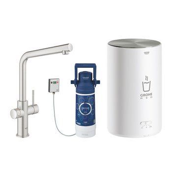 Смеситель для кухни Grohe Red II Duo 30327DC1 с бойлером M-size 4л и фильтром (нержавеющая сталь) 214561 фото