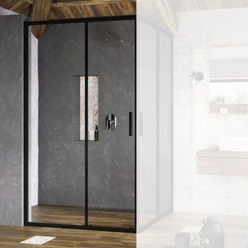 Душевая дверь Ravak Blix Slim BLSRV2K-90 (X1XM70300Z1) черный профиль/стекло Transparent 495011 фото