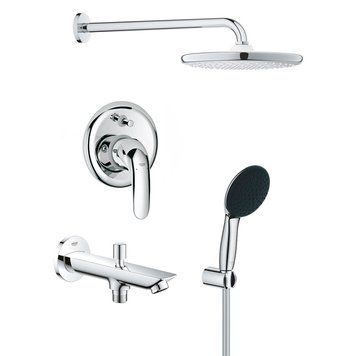Душевая система Grohe Vitalio Start 250 UA32747R3 с изливом для ванны и смесителем Euroeco (хром) 995164 фото
