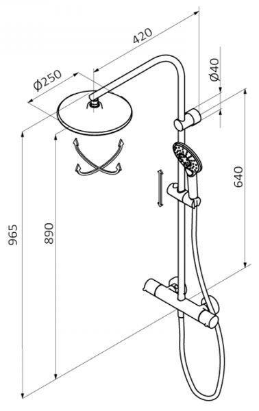 Душевая система GRB Dry 44435442XL (чёрная) 327694 фото