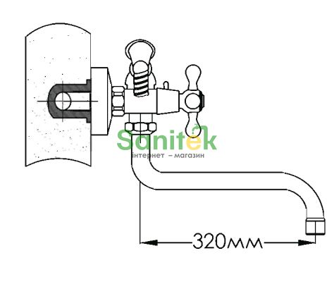 Змішувач для ванни Mixxen Атриум MXB001 L320 з/акс (хром) 90445 фото