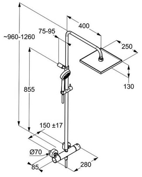 Душова система Kludi Logo Dual Shower System 6809805-00 з термостатом (хром) 425082 фото