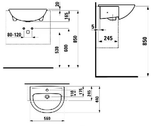 Умивальник Laufen Pro 56x44 см (H8129510001041) 162132 фото