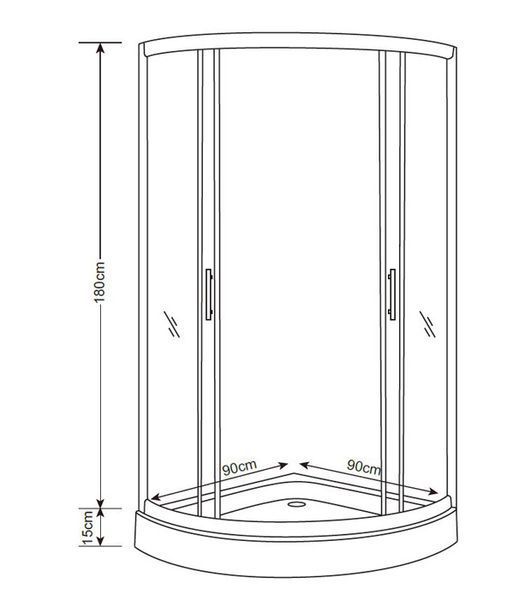 Душова кабіна Asignatura Esla 90x90 (79025800) профіль хром/скло прозоре з піддоном 390226 фото
