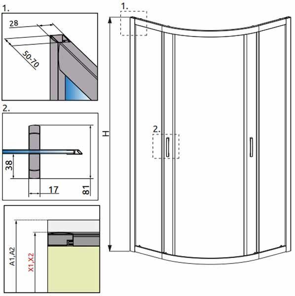 Душевая кабина Radaway Premium Plus A 80x80 (30411-01-08N) профиль хром/стекло коричневое 205294 фото