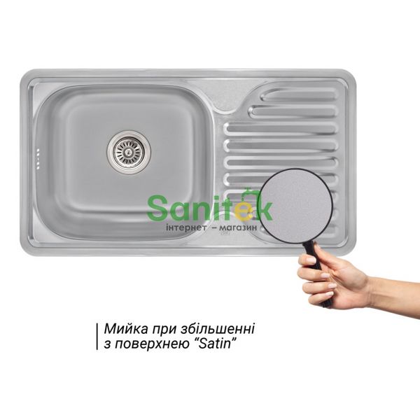Кухонна мийка Lidz 7642 Satin 0,8 мм (LIDZ764208SAT) 385013 фото
