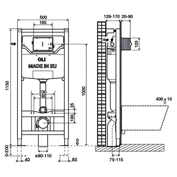 Инсталляция для унитаза Oli 120 plus Mechanic OLIpure 880780/152972 с креплением 239837 фото