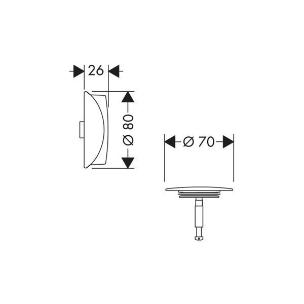 Наружная часть сифона для ванны Hansgrohe Flexaplus 58185000 119986 фото