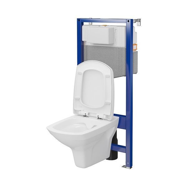 Комплект інсталяції Cersanit Aqua 50 C37 механіка з унітазом Carina Clean On із сидінням Soft Closing (S701-816) 952029 фото