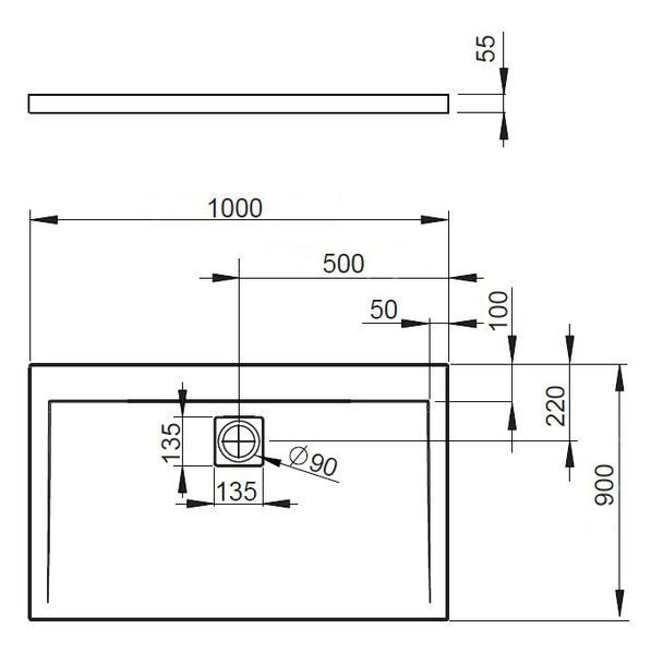 Душевой поддон Radaway Argos D 100x90 (4AD910-01) 208850 фото
