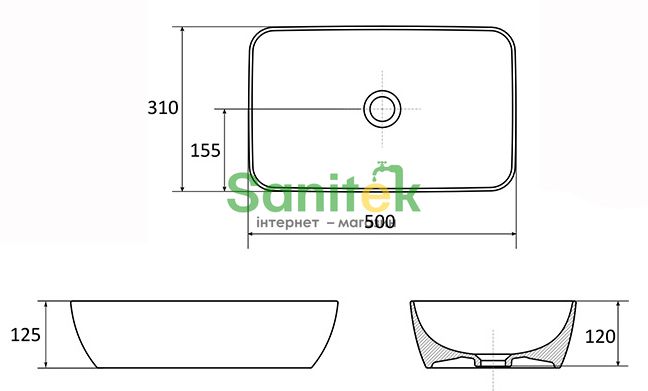 Умывальник Ravak Uni 500 R Slim (GPX2240064) серый глянец 710982 фото