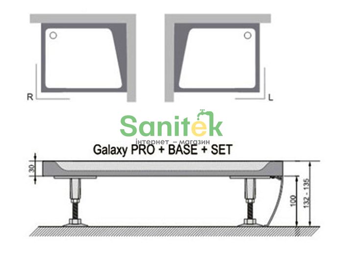 Панель для поддона Ravak Gigant Pro 100x80 L (XA83AL01010) левая 151982 фото