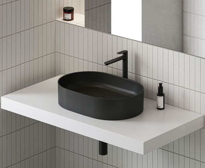 Умивальник Ravak Ceramic Slim O 550x370 мм (XJX0D155000) черный матовый 826733 фото