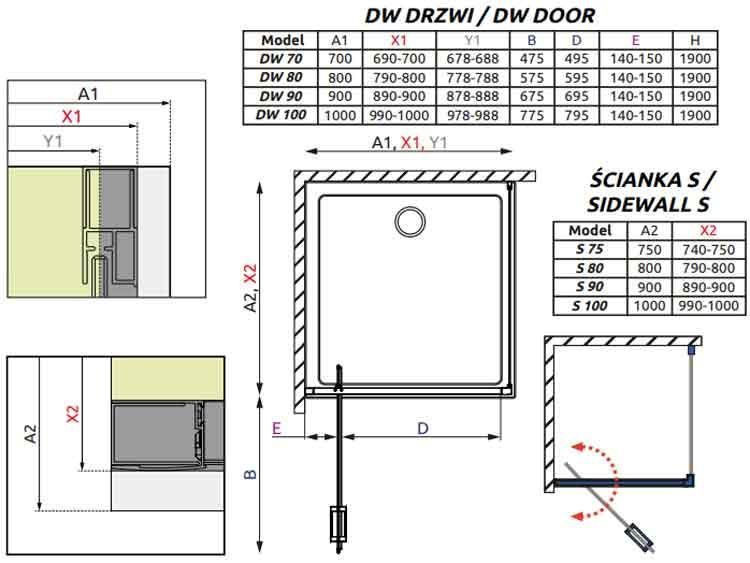 Душова кабіна Radaway Twist DWJ+S 100x80 (382003-01+382011-01) профіль хром/скло прозоре 265394 фото