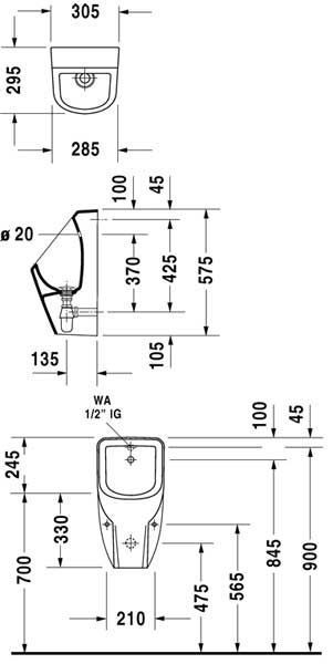 Пісуар Duravit D-Code 0829300000 157446 фото
