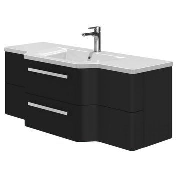 Тумба с умывальником Ювента Botticelli Levanto Lv-128 (чёрная) 283103 фото