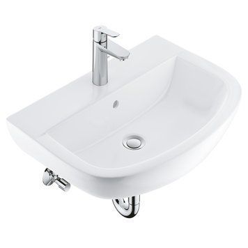 Умивальник Grohe Bau Ceramic 55x39 (39643000) + змішувач для умивальника Grohe BauEdge 354839 фото