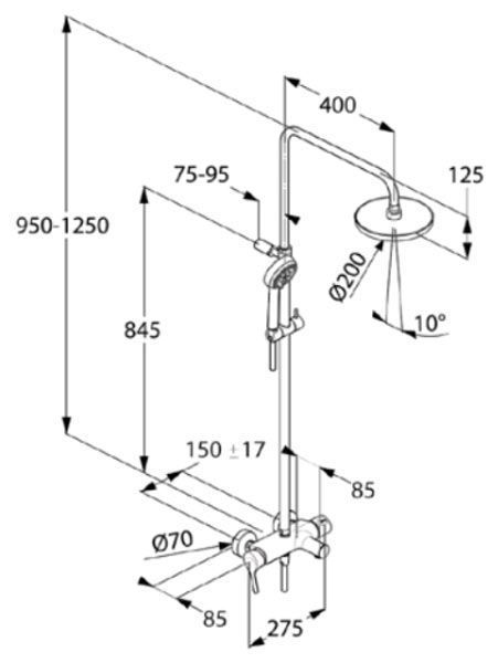 Душова система Kludi Logo Dual Shower System 6808305-00 (хром) 142483 фото