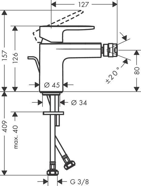 Смеситель для биде Hansgrohe Vernis Blend 71210670 (чёрный матовый) 490905 фото