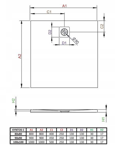 Душовий піддон Radaway Kyntos C 100x100 (HKC100100-04) 281135 фото