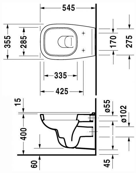 Унитаз подвесной Duravit D-Code 45350900A1 с сиденьем Soft Close 132552 фото