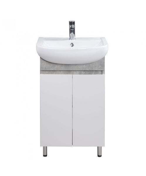Тумба с умывальником Мойдодыр Oslo Loft 50 напольная (00-0006469) бетон/белая 519489 фото