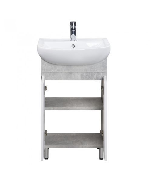 Тумба с умывальником Мойдодыр Oslo Loft 50 напольная (00-0006469) бетон/белая 519489 фото