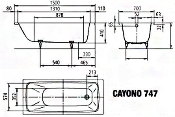 Ванна сталева Kaldewei Cayono 150x70 (274700010001) 122297 фото