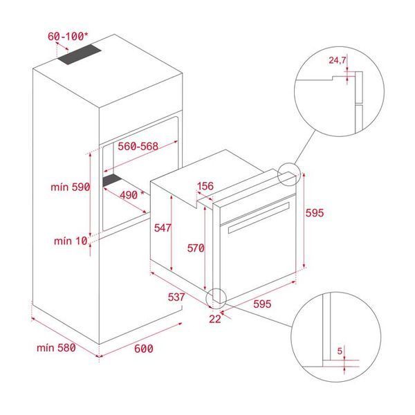Духовой шкаф электрический Teka HLB 8400 P (111000007) белое стекло 420827 фото